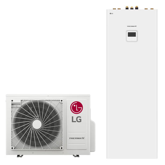 LG Therma V osztott hőszivattyú 5kW + 200l HMV (HN0913T.NK0 + HU051MR.U44) - Hőszipka